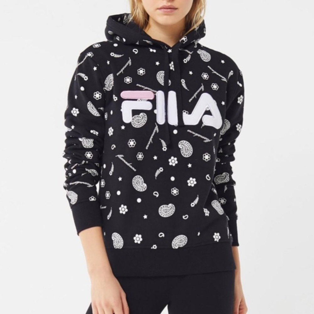 Fila Fleamadonna x Urban Outfitters Talia Sweatshirt Hoodie Black White